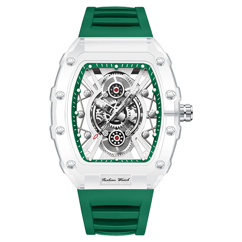 Carlophis K-2391B Ion Transparent Tonneau Watch - Men's & Monochromatic