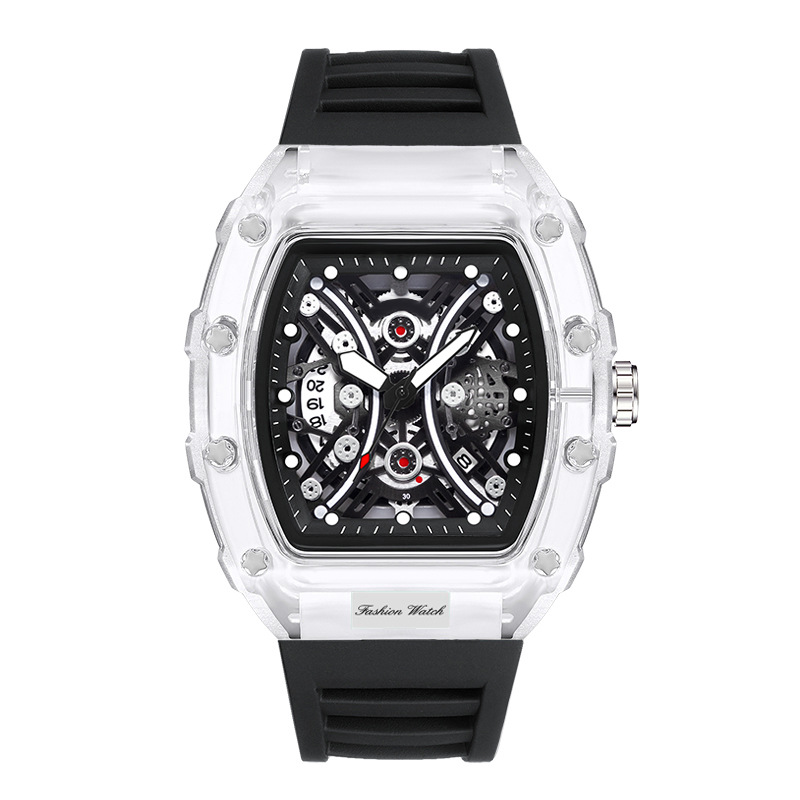 Carlophis K-2017B Vanguard Transparent Tonneau Watch - Men's & Artistic Dial