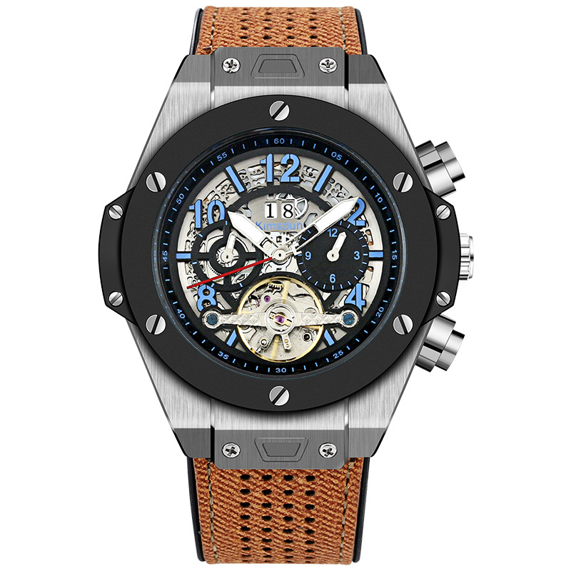Carlophis K-718D Titan Men's Automatic Watch - 47mm & See-Through Case