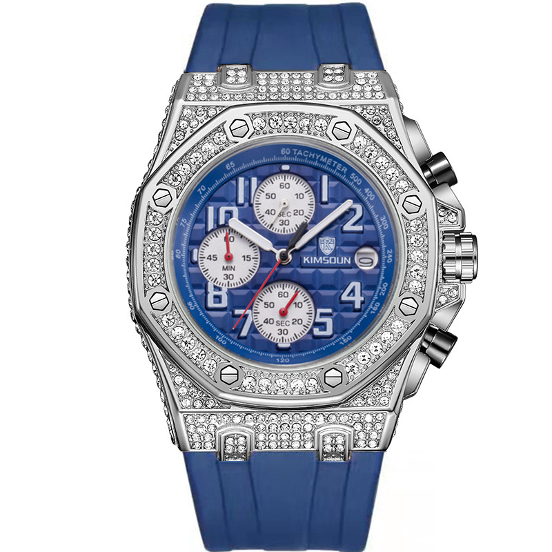 Carlophis K-1225B Regal Crystal-Accent Watch - Unisex & Dual-Display