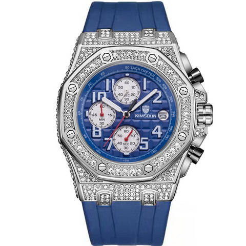Carlophis K-1225B Regal Crystal-Accent Watch - Unisex & Dual-Display