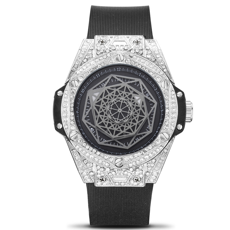 Carlophis K-109D Men's Luminous Hexagon Watch - Diamond-Style & Waterproof