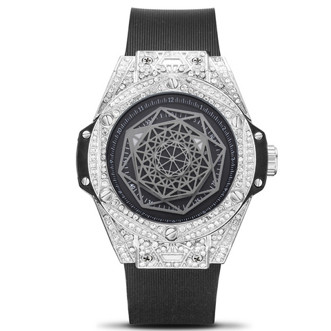 Carlophis K-109D Men's Luminous Hexagon Watch - Diamond-Style & Waterproof