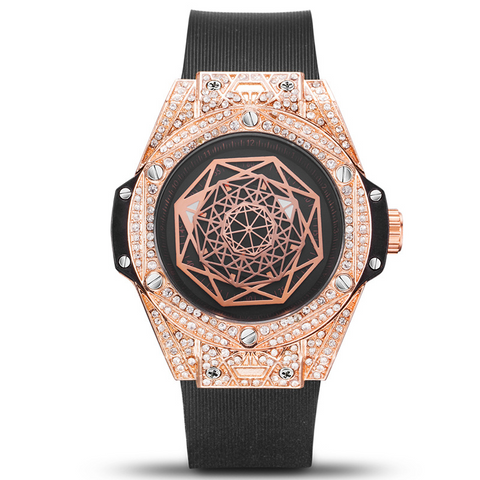 Carlophis K-109D Men's Luminous Hexagon Watch - Diamond-Style & Waterproof