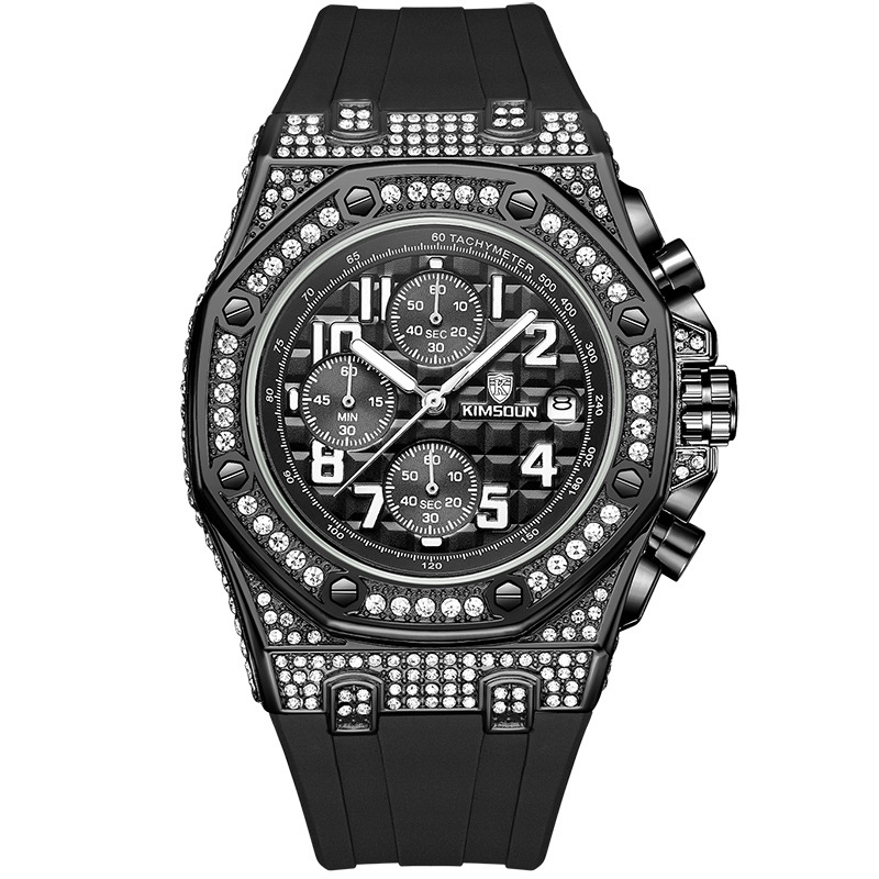 Carlophis K-1225B Regal Crystal-Accent Watch - Unisex & Dual-Display