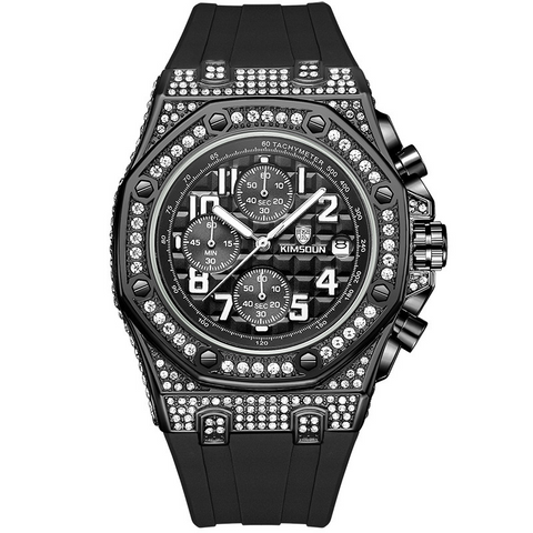 Carlophis K-1225B Regal Crystal-Accent Watch - Unisex & Dual-Display