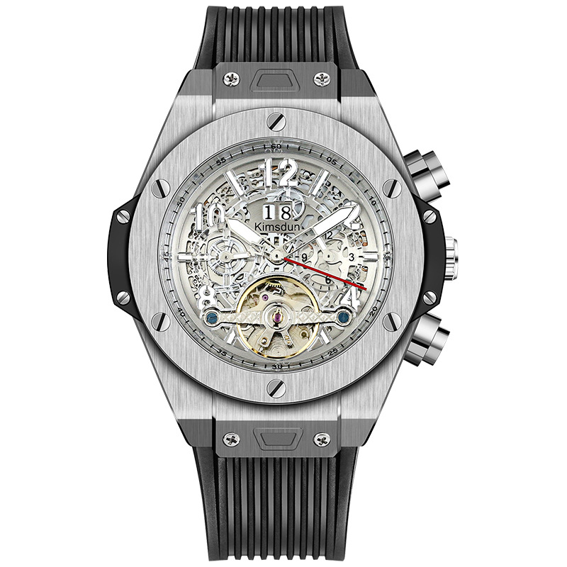 Carlophis K-718D Titan Men's Automatic Watch - 47mm & See-Through Case