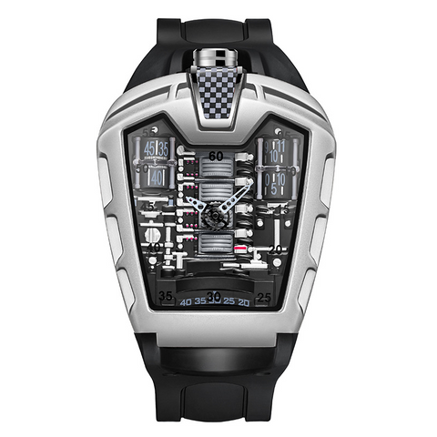 Carlophis K-724D Men's Luminous Quartz Watch - Engine-Style Dual Display