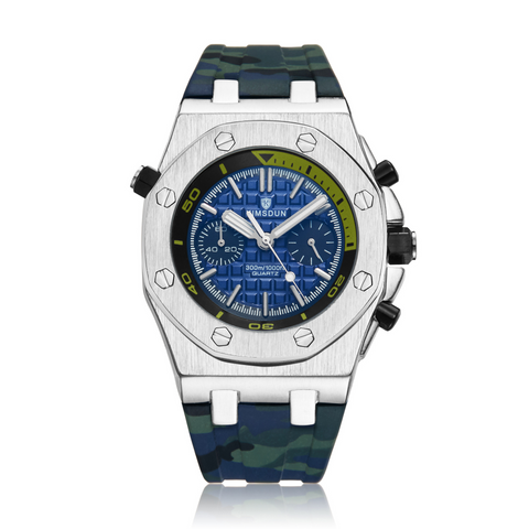 Carlophis K-1223B Chroma Men's Sport Watch - Bold Color & Camo Series