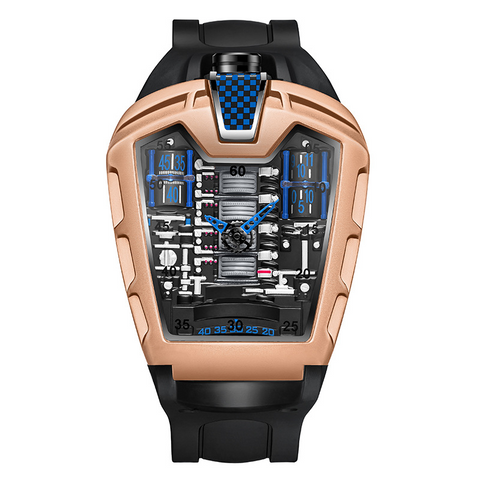 Carlophis K-724D Men's Luminous Quartz Watch - Engine-Style Dual Display