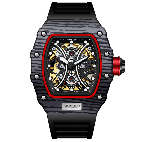 Carlophis K-2011A Men's Automatic Dual-Display Watch - Bull & Half-Moon