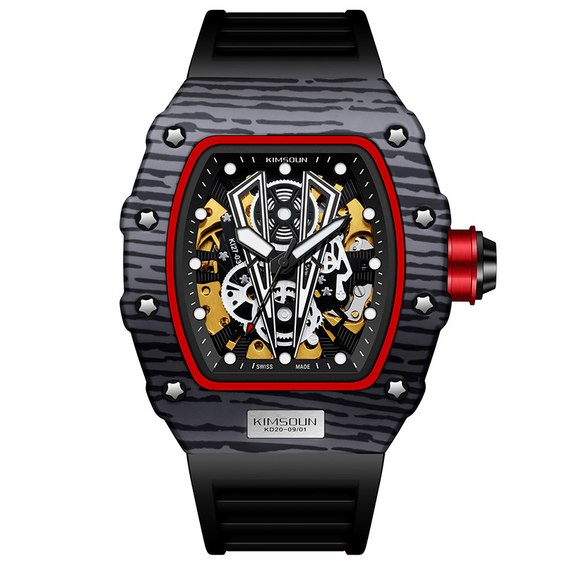 Carlophis K-2011A Men's Automatic Dual-Display Watch - Bull & Half-Moon