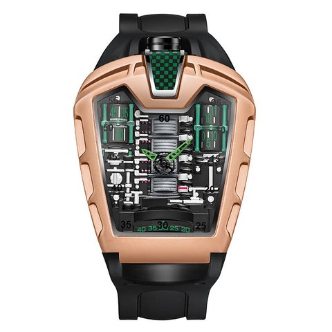 Carlophis K-724D Men's Luminous Quartz Watch - Engine-Style Dual Display