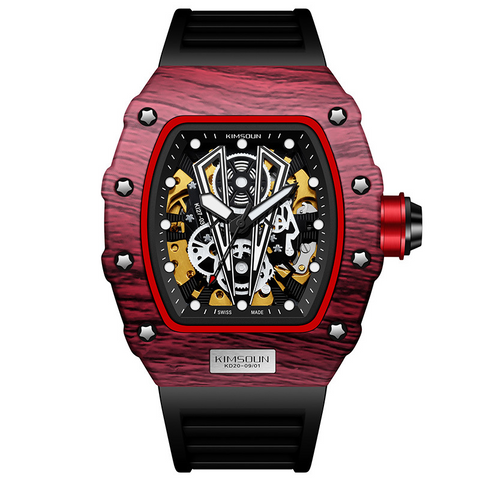 Carlophis K-2011A Men's Automatic Dual-Display Watch - Bull & Half-Moon